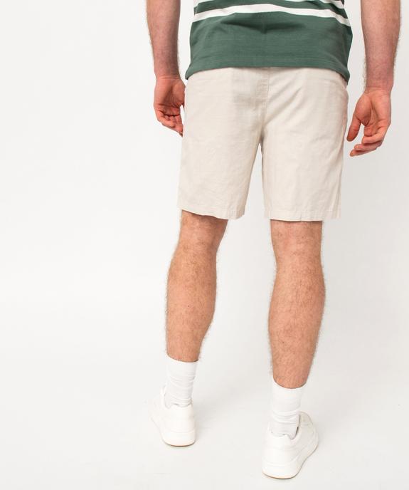 Bermuda homme en coton coupe droite vue3 - GEMO (HOMME) - GEMO