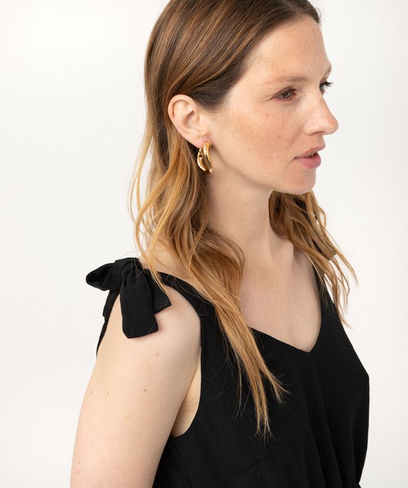 Robe à bretelles nouées avec bas plissé femme vue2 - GEMO(FEMME PAP) - GEMO