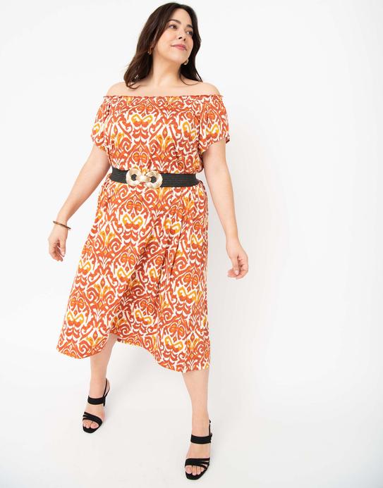Robe femme grande taille en maille extensible et col smocké vue5 - GEMO (G TAILLE) - GEMO