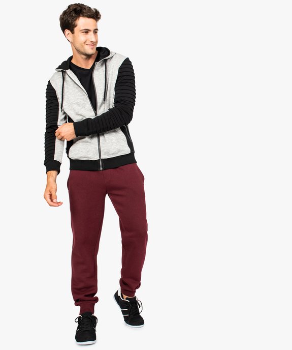 Jogging homme en molleton uni vue5 - GEMO (HOMME) - GEMO
