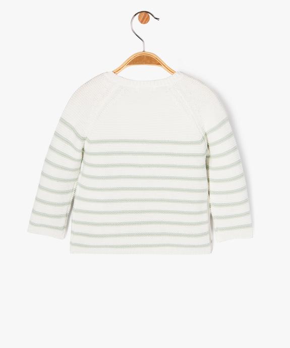 Pull brassière rayé avec message brodé bébé vue5 - GEMO(BB COUCHE) - GEMO