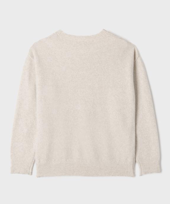 Pull en maille douillette et extensible fille vue3 - GEMO (JUNIOR) - GEMO