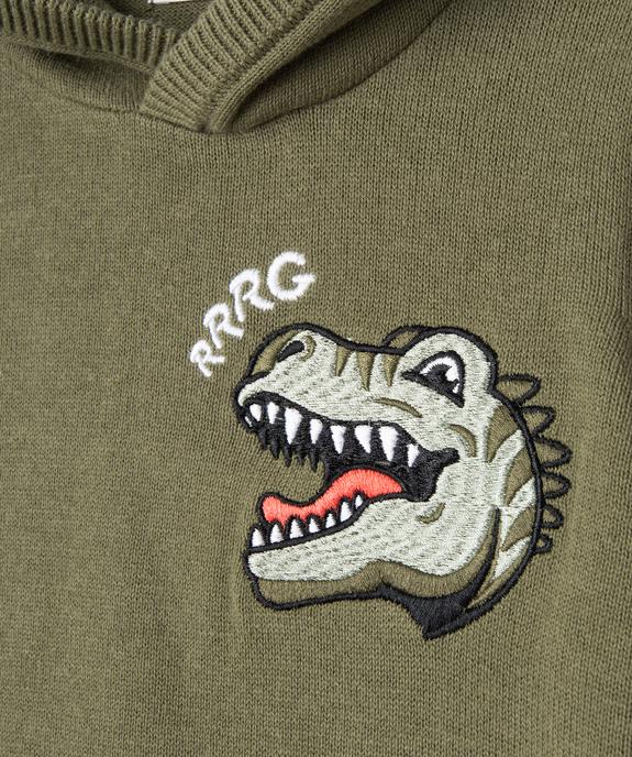 Pull en coton à capuche avec broderie poitrine garçon vue2 - GEMO (ENFANT) - GEMO