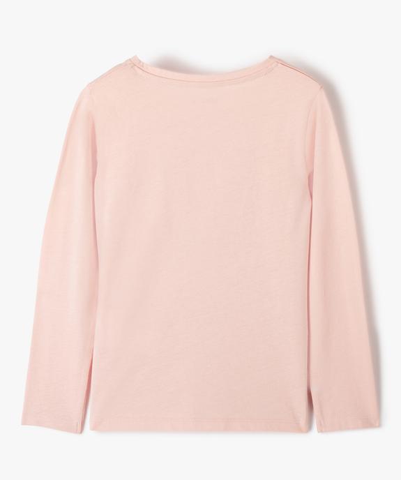 Tee-shirt fille à manches longues à motif fantaisie vue3 - GEMO (ENFANT) - GEMO