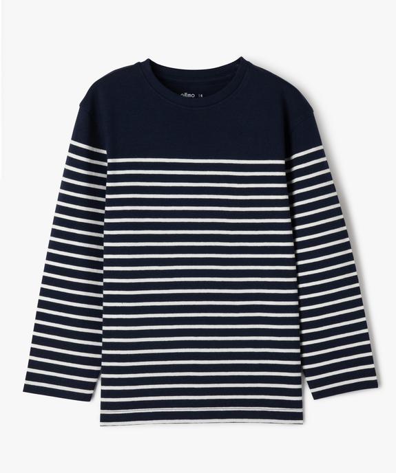 T-shirt manches longues rayé garçon vue1 - GEMO (ENFANT) - GEMO
