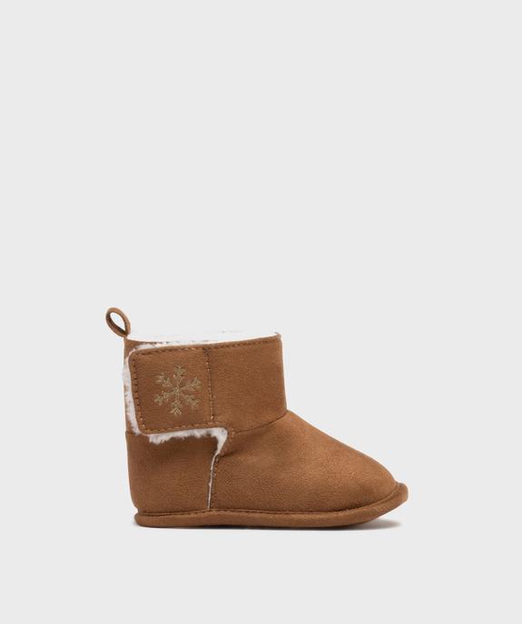 Chaussons de naissance boots fourrées à scratch vue1 - LITTLE LOVE - GEMO