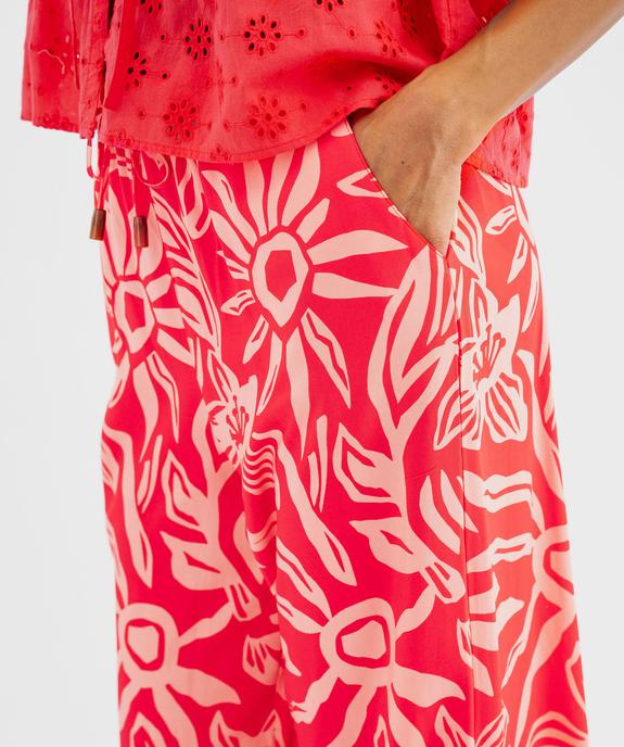 Pantalon large et fluide en viscose imprimée femme vue2 - GEMO 4G FEMME - GEMO