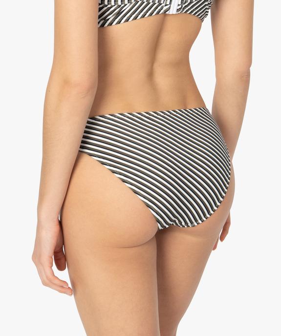 Bas de maillot de bain femme à rayures tricolores vue2 - GEMO (PLAGE) - GEMO