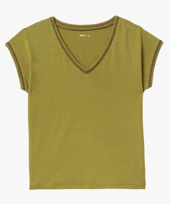 Tee-shirt à manches courtes avec finitions scintillantes femme vue4 - GEMO 4G FEMME - GEMO