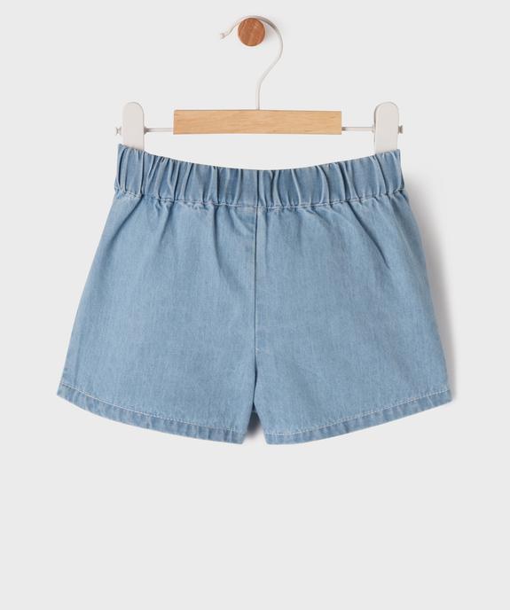 Jupe short en jean à volant bébé fille vue3 - GEMO 4G BEBE - GEMO