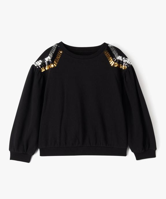 Sweat à sequins avec manches bouffantes fille vue1 - GEMO 4G FILLE - GEMO
