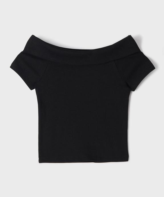 Tee-shirt manches courtes avec col Bardot fille vue1 - GEMO 4G FILLE - GEMO