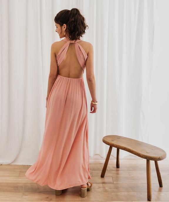 Robe longue dos nu multilook en viscose froissée femme vue1 - GEMO(FEMME PAP) - GEMO