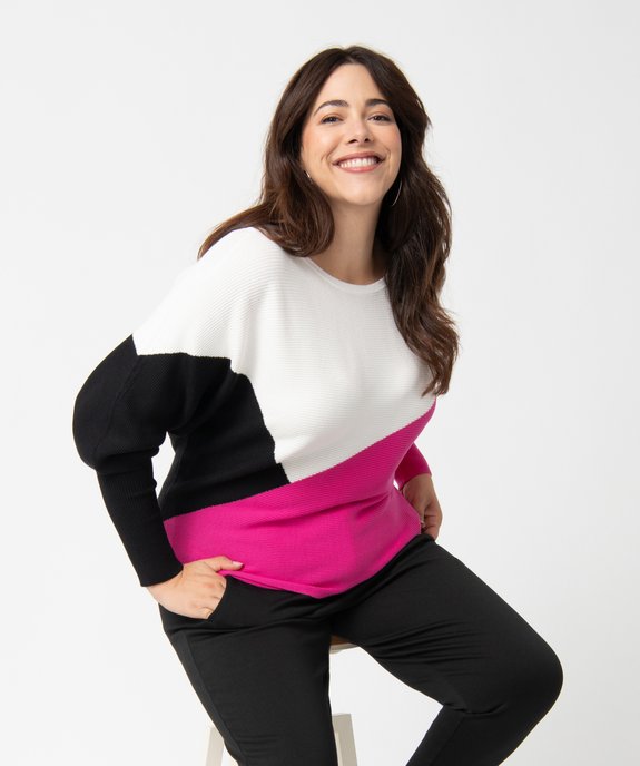 Pull femme grande taille à manches chauve-souris vue1 - GEMO (G TAILLE) - GEMO
