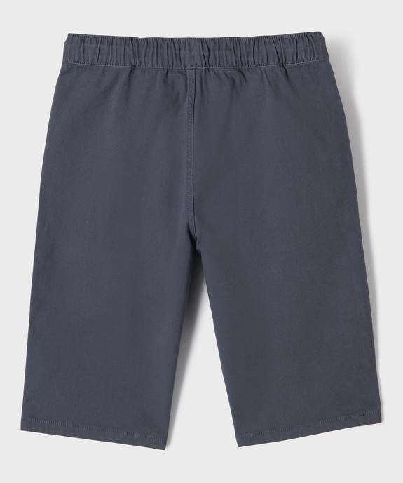 Bermuda en coton stretch coupe loose avec taille élastique garçon vue3 - GEMO 4G GARCON - GEMO