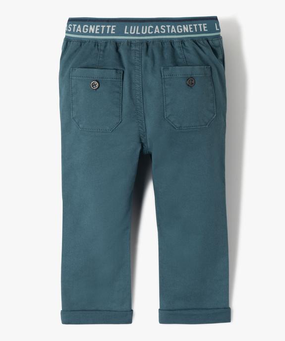 Pantalon slim en coton stretch bébé garçon - LuluCastagnette vue3 - LULUCASTAGNETTE - GEMO