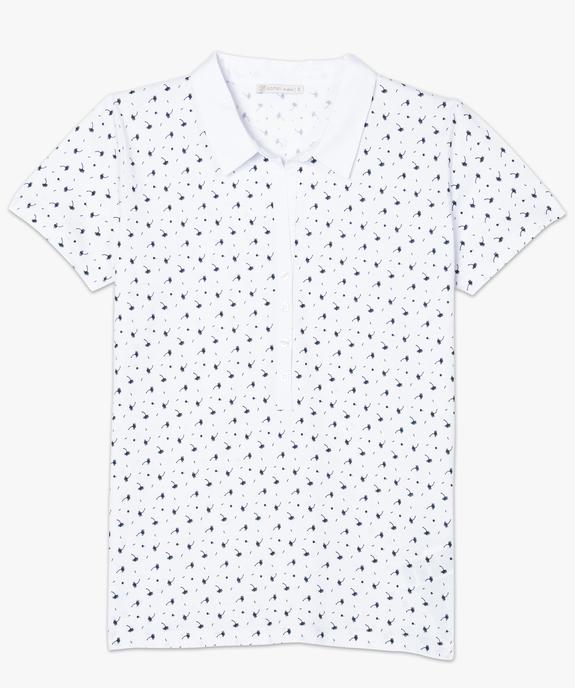 Polo femme à petits motifs et col chemise vue4 - GEMO (MAILLE) - GEMO