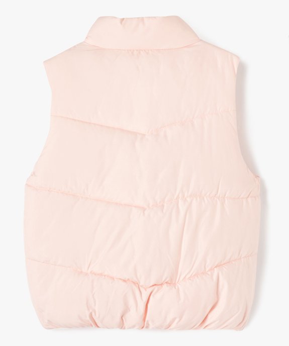 Blouson fille sans manches en matière matelassée déperlante vue4 - GEMO 4G FILLE - GEMO