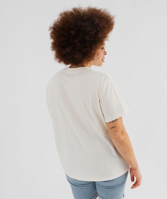 Tee-shirt manches courtes en coton uni à col rond femme grande taille vue3 - GEMO 4G GT - GEMO