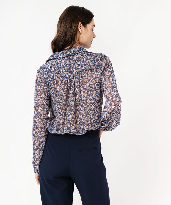 Chemise en voile à motifs fleuris femme vue3 - GEMO(FEMME PAP) - GEMO