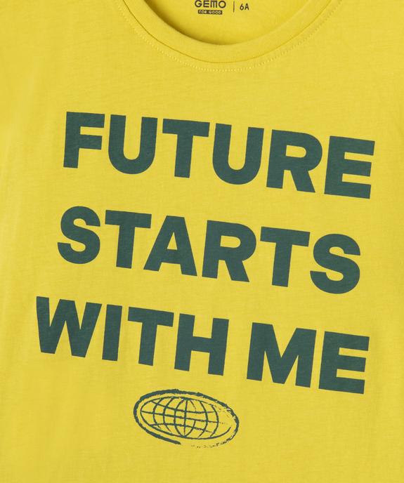 Tee-shirt manches courtes avec inscription sur l’avant garçon vue2 - GEMO 4G GARCON - GEMO