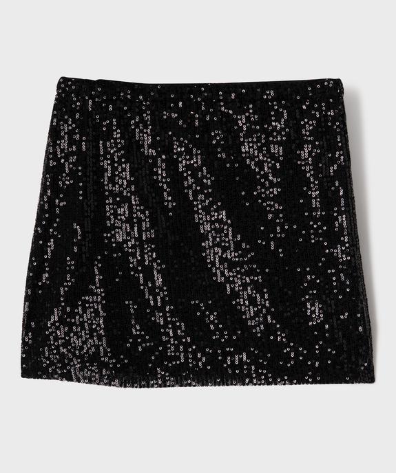 Jupe courte à paillettes fille vue3 - GEMO (JUNIOR) - GEMO