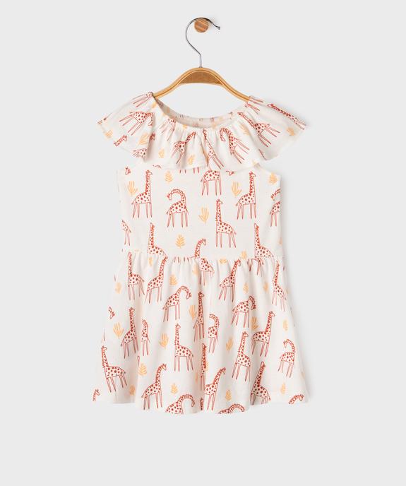 Robe à col volanté en jersey de coton bébé fille vue4 - GEMO 4G BEBE - GEMO