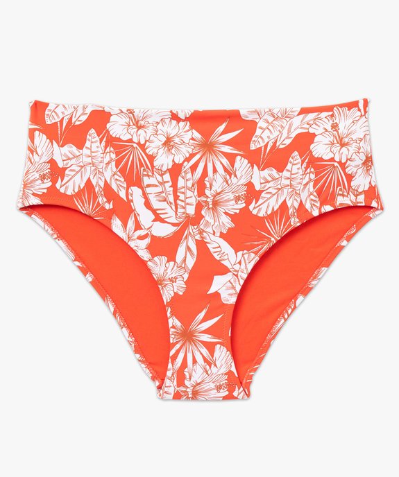 Bas de maillot de bain femme taille haute à motifs fleuris vue4 - GEMO 4G FEMME - GEMO