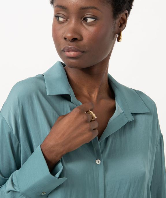 Chemise à manches longues en matière satinée femme vue2 - GEMO(FEMME PAP) - GEMO