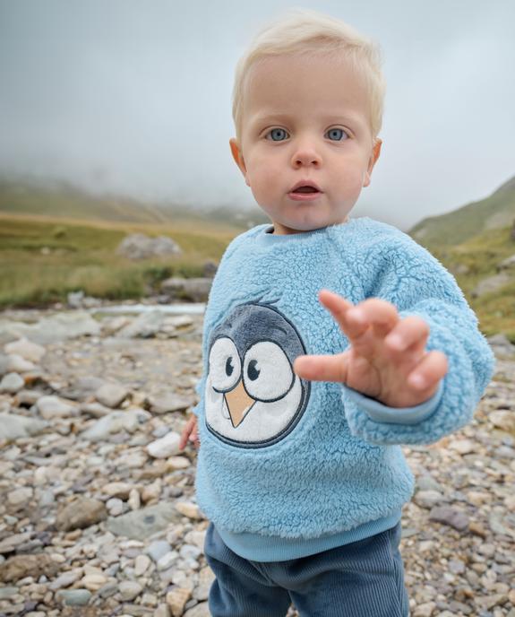 Sweat en sherpa douillet imprimé bébé garçon vue1 - GEMO(BEBE DEBT) - GEMO