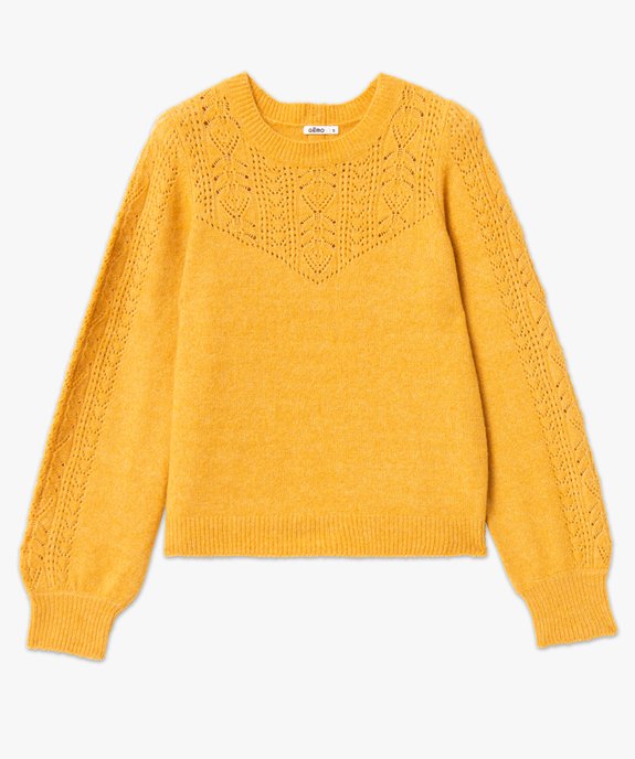 Pull en maille ajourée avec boutons décoratifs femme vue4 - GEMO 4G FEMME - GEMO