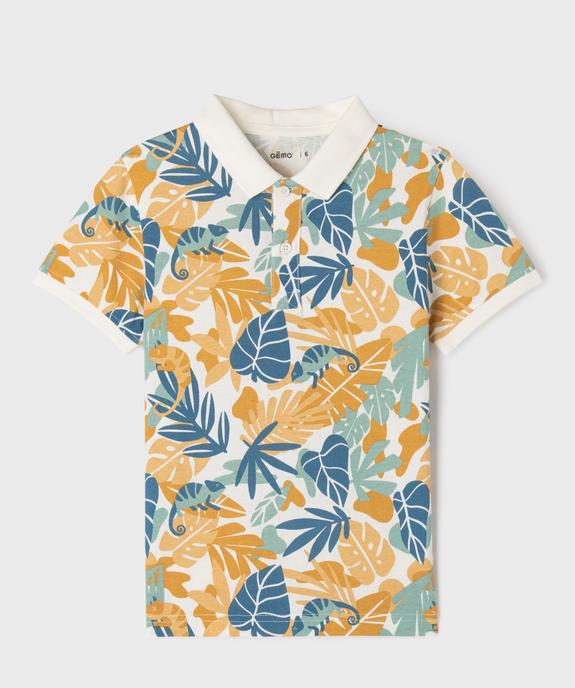 Polo manches courtes à motifs exotiques garçon vue1 - GEMO (ENFANT) - GEMO