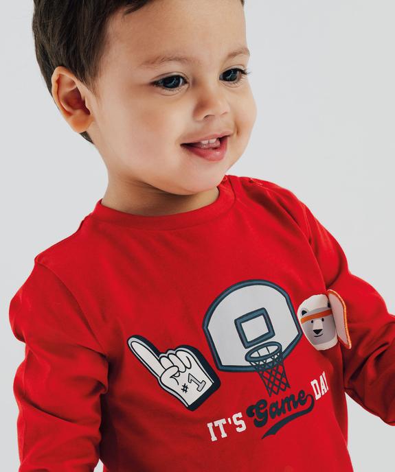 Tee-shirt manches longues avec motif basket bébé garçon vue4 - GEMO 4G BEBE - GEMO