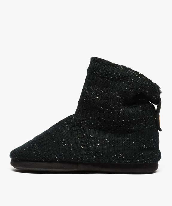 Chaussons femme boots en maille tricotée et doublure douce vue3 - GEMO(HOMWR FEM) - GEMO
