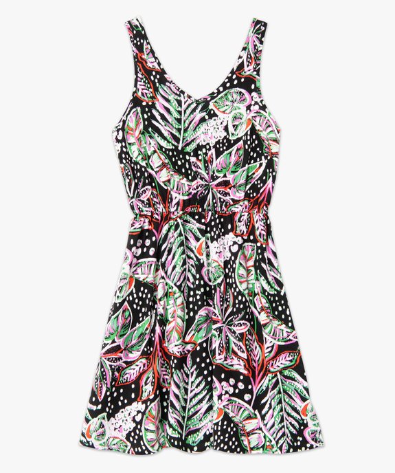 Robe femme à motifs exotiques avec double encolure V  vue4 - GEMO 4G FEMME - GEMO