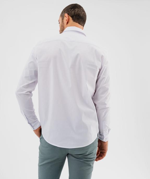 Chemise manches longues coupe droite en coton stretch homme vue11 - GEMO 4G HOMME - GEMO