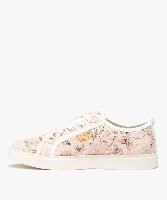 Baskets femme à motifs fleuri avec vernis effet craquelé vue4 - GEMO (SPORTSWR) - GEMO