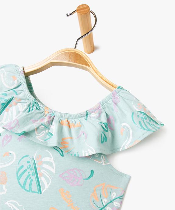 Robe à col volanté en jersey de coton bébé fille vue3 - GEMO 4G BEBE - GEMO