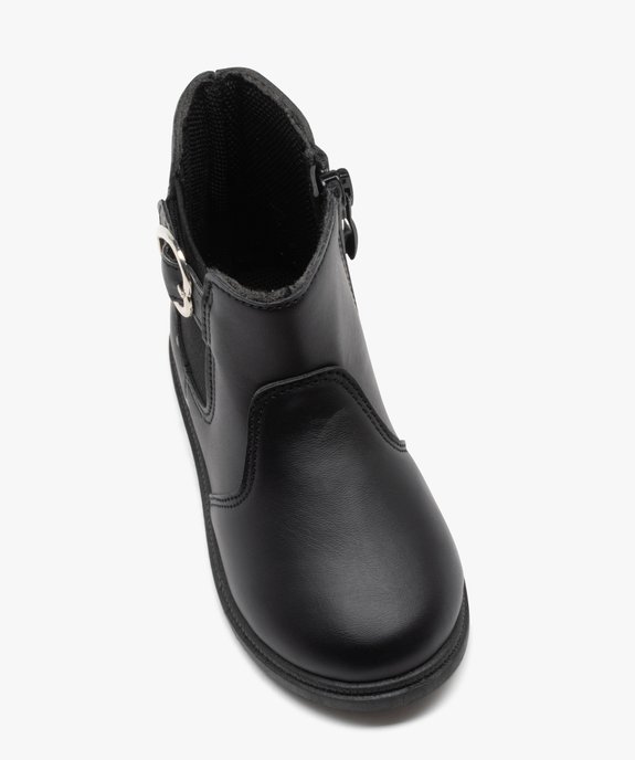 Boots bébé fille unies style Chelsea avec petits coeurs vue5 - PREMIER PRIX BY GEMO - GEMO