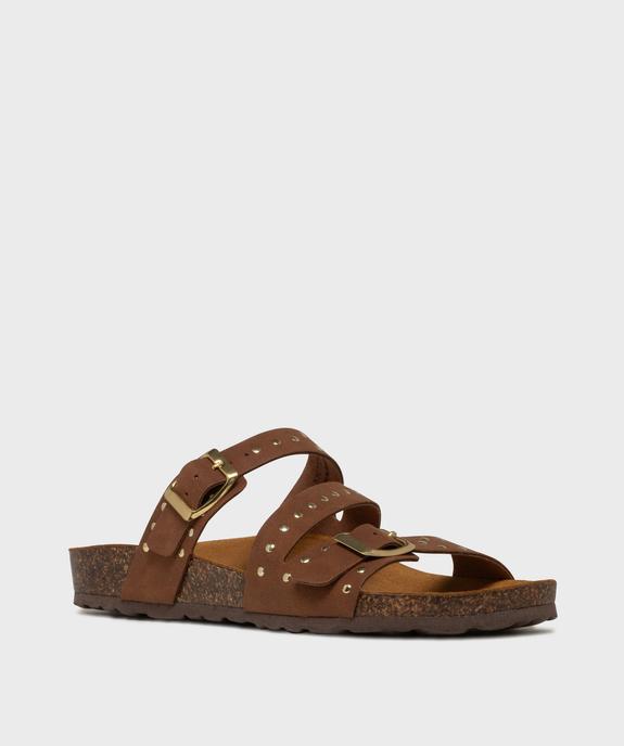 Mules semelle intérieure cuir anatomique  à clous femme vue2 - VALENTINA BALDA - GEMO