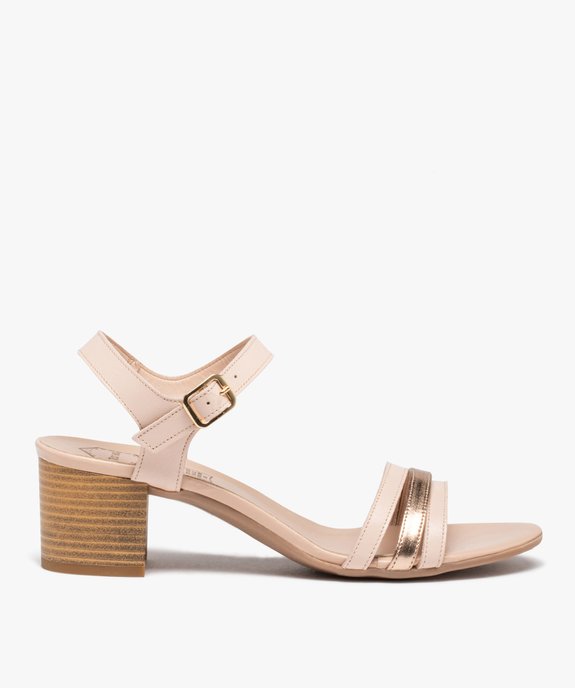 Sandales femme à talon dessus fines brides cuir - Tanéo vue1 - TANEO - GEMO