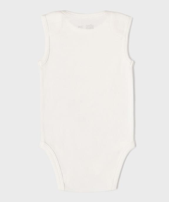 Bodies bébé sans manches (lot de 3) 100% coton biologique vue6 - GEMO 4G BEBE - GEMO