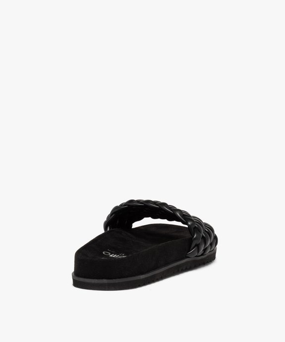 Mules femme à talon plat et bandeau tressé rembourré vue4 - GEMO (CASUAL) - GEMO