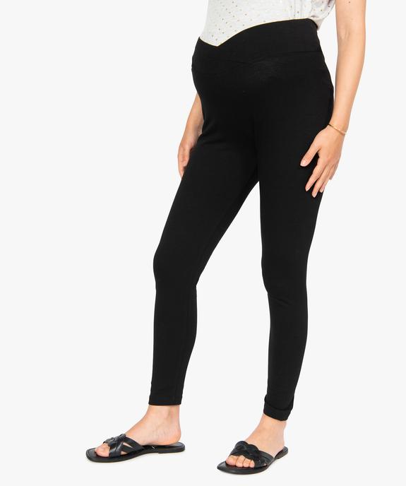 Pantalon de grossesse en maille style legging avec ceinture croisée vue1 - GEMO (MATER) - GEMO