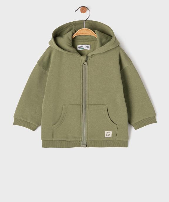 Sweat zippé à capuche à zip magnétique bébé garçon vue1 - GEMO 4G BEBE - GEMO