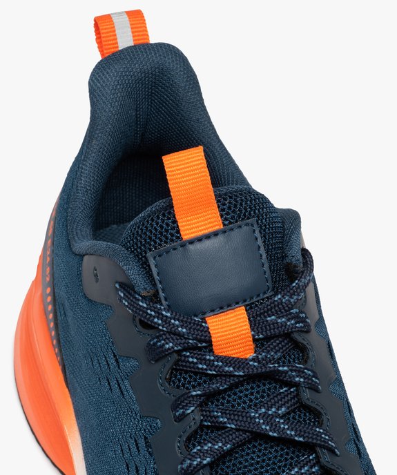Baskets homme running en mesh détails fluo vue6 - GEMO 4G HOMME - GEMO