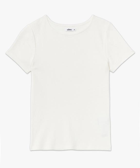 Tee-shirt manches courtes en maille côtelée femme vue4 - GEMO 4G FEMME - GEMO