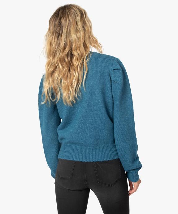 Pull femme maille fantaisie et col ras de cou vue3 - GEMO(FEMME PAP) - GEMO