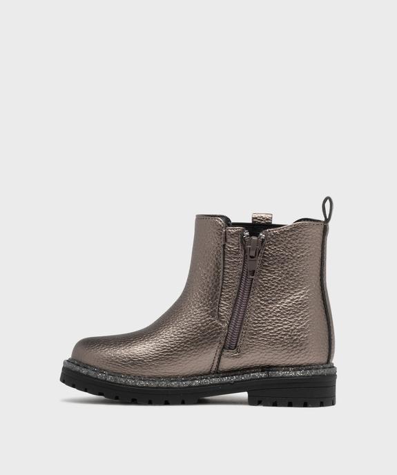 Chelsea boots zippées et métallisées fille - Chipie vue3 - CHIPIE - GEMO