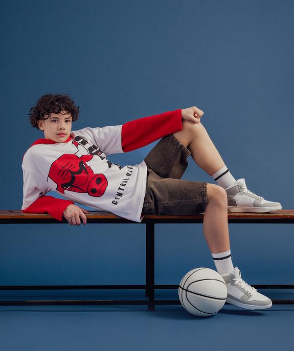 Tee-shirt manches courtes motif Chicago Bulls enfant - NBA vue1 - NBA - GEMO